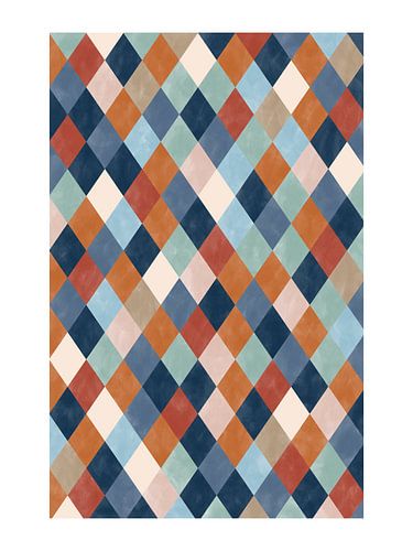  Motif arlequin avec des formes de diamants multicolores