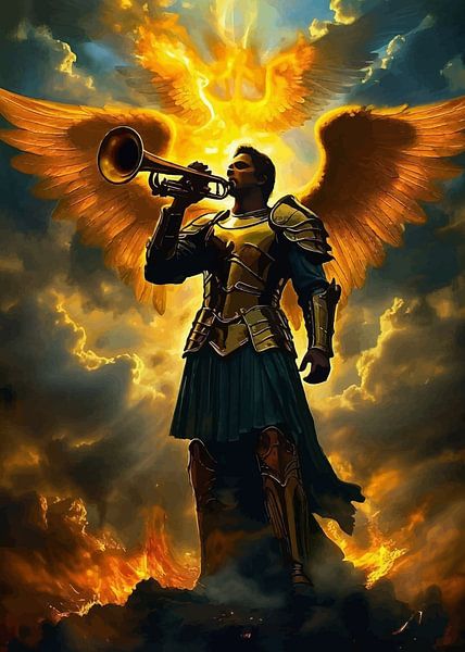 Angel Playing Trumpet by MIROKKU