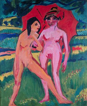 Ernst Ludwig Kirchner, Twee meisjes onder een parasol, 1910