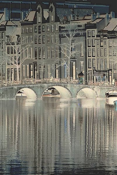 Herengracht Amsterdam water reflection by Marianna Pobedimova