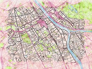 Karte von Ivry-sur-Seine im stil 'Soothing Spring'