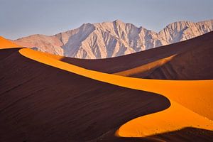Paysage avec des dunes de sable rouge dans le désert du Namib sur Chris Stenger