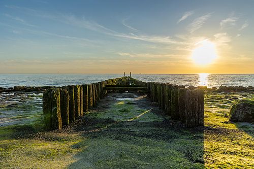 Westkapelle bij zonsondergang