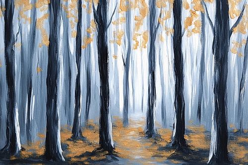 Bos in minimalistische herfststijl