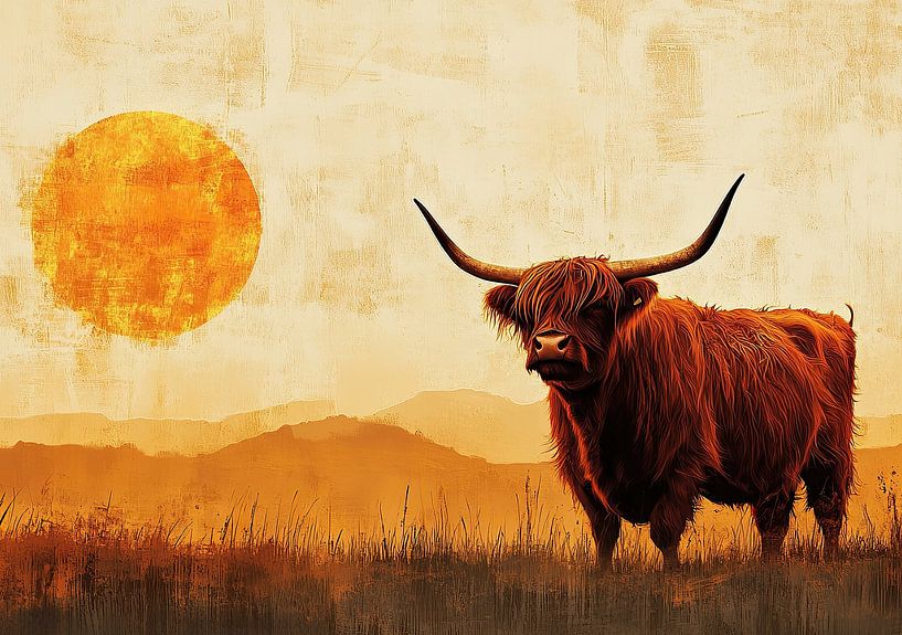 Schottisches Hochlandrind "Wilde Pracht: Die ungezähmte Highland Cow" von Niklas Maximilian