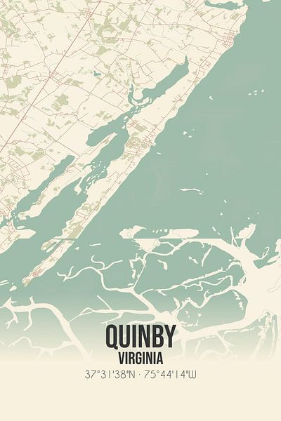 Vintage map of Quinby (Virginia), USA. by Prints of Place