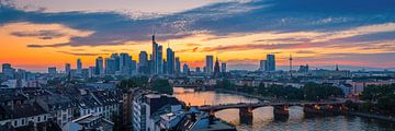 Panorama of a sunset in Frankfurt am Main