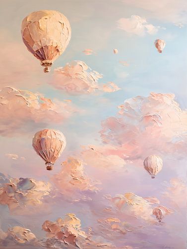 Dromen tussen de wolken | Luchtballonnen in pastel