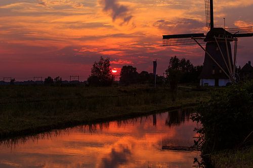 Windmill at sunset 