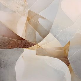 Neutrale abstrakte Kunst in Grau- und Beigetönen von IamHome Studio