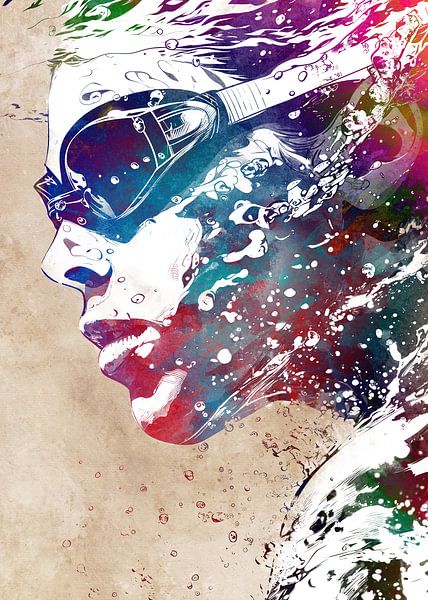 Swimming sport art 1 #swimmer #sport by JBJart Justyna Jaszke
