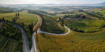 Blick von oben auf Val d'Orcia, Toskana