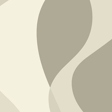 Abstracte organische vormen in neutrale kleuren nr. 2 van Dina Dankers