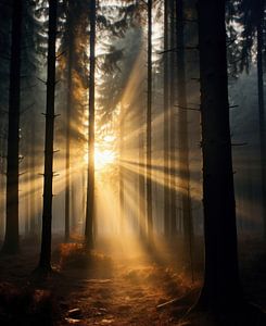 Morgenlicht im Herbstwald