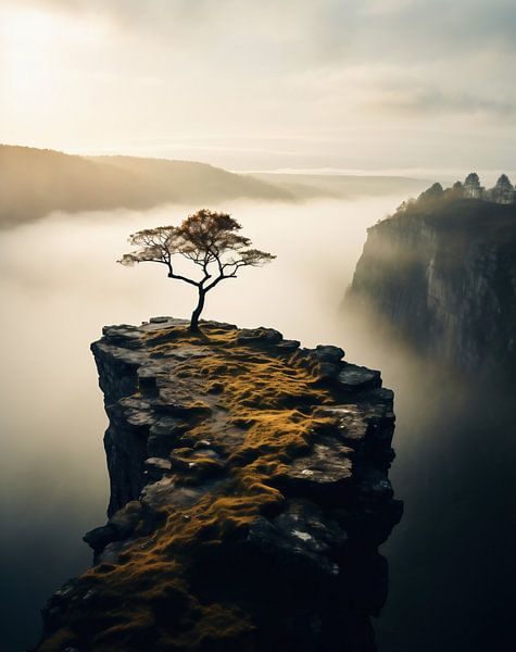 Zonsopgang in de bergen van fernlichtsicht