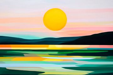 Evening landscape with sunset by Poster Art Shop