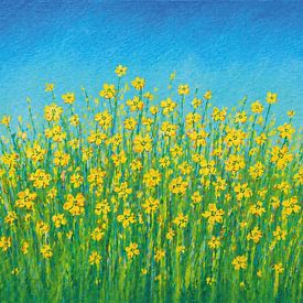 Leuchtendes Rapsfeld im Frühlingswind von Renate Sell