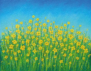 Un champ de colza resplendissant dans la brise printanière