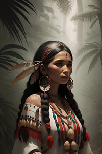 Indische Frau im Dschungel