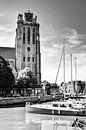 Église Notre-Dame à Dordrecht Pays-Bas Noir et blanc sur Hendrik-Jan Kornelis Aperçu