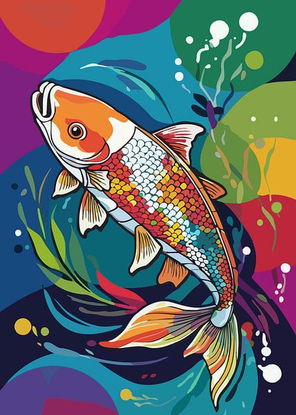 Koi vissen Pop Art stijl van MIROKKU
