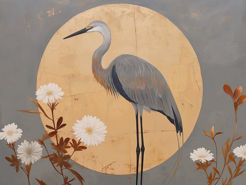 Purperreiger in het Maan licht