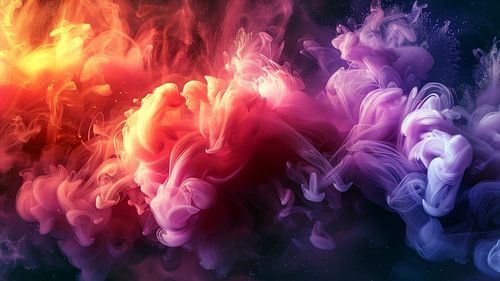 Liquid Smoke Background. Pink Magenta Purple Colour Ink Dynamic Motion Background Abstract