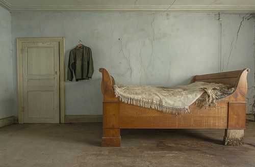 Bedroom in an abandoned farmhouse
