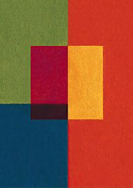 Geometric colour grid: green, blue, orange, red by Niklas Maximilian