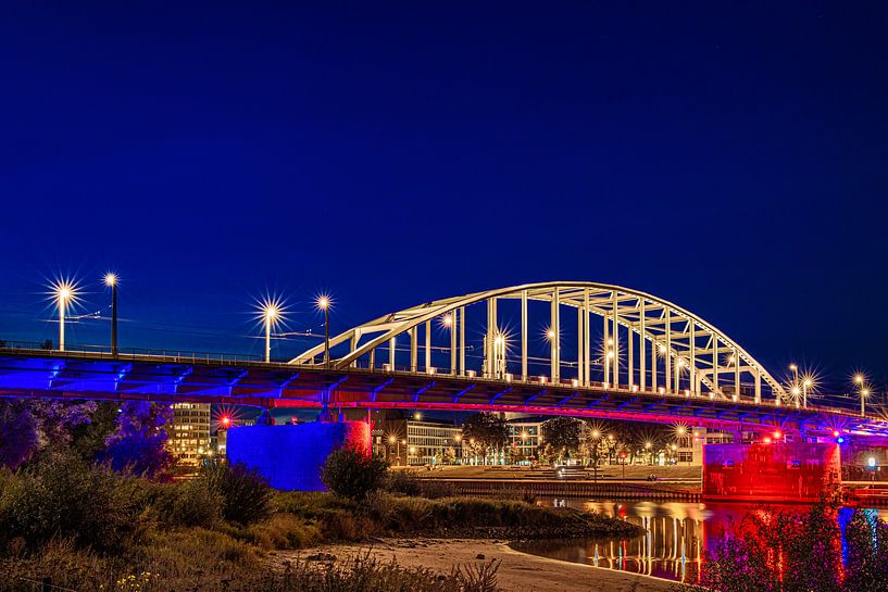 The John Frost Bridge Arnhem in the evening. by Nicky Kapel