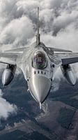 Luchtbeeld Belgische F-16AMClose-up Belgische F-16AM in vlucht