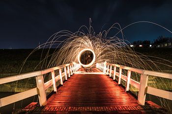 lightpainten op de ravelijn brug