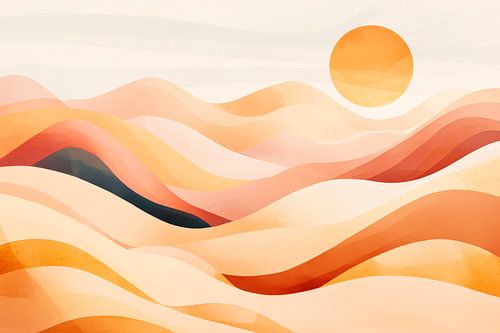 Paysage désertique Coucher de soleil