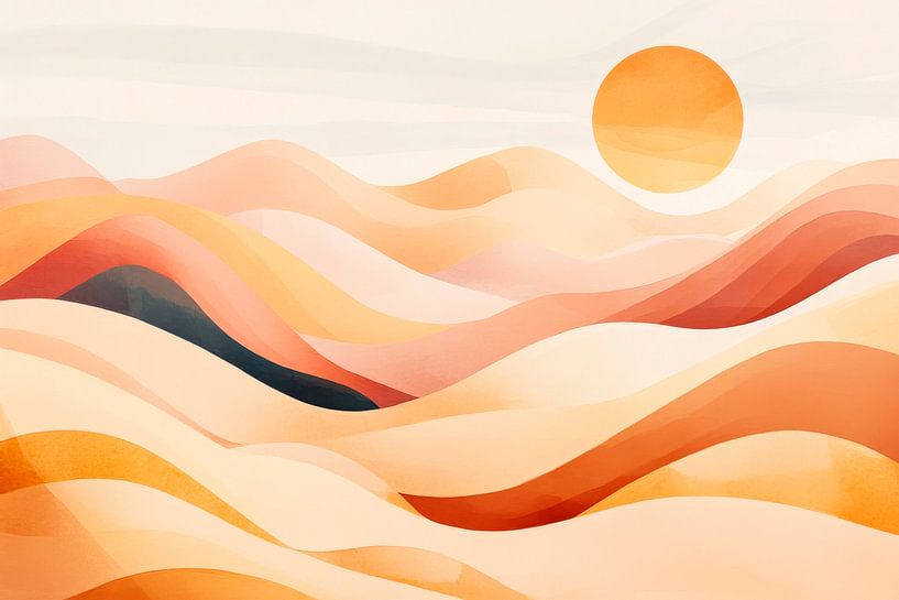 Desert landscape sunset by Poster Art Shop