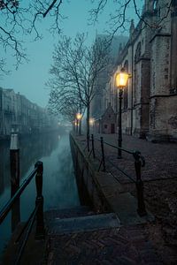 Dordrecht op een vroege mistige ochtend