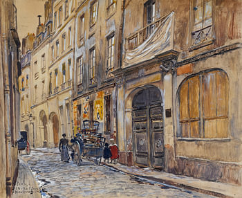 Frederic Houbron - Entrée de l'ancien cimetière Saint-André, 13 rue Suger, en 1906. 6ème arrond