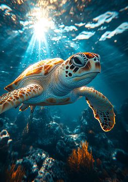 Zeeschildpad van R Pevitanada