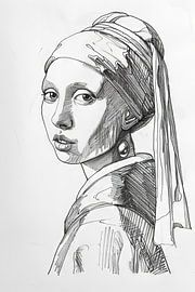 Das Mädchen mit dem Perlenohrring von Poster Art Shop