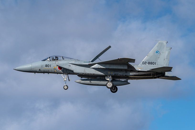 A McDonnell Douglas F-15J Eagle, 02-8801, Japan Air Self Defense Force (JASDF) just before landing a by Jaap van den Berg