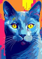 Chat Animal WPAP Pop Art