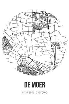 De Moer (Noord-Brabant) | Landkaart | Zwart-wit van MijnStadsPoster