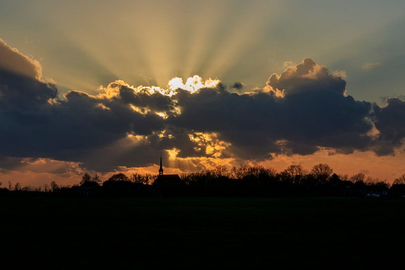 Skyline Niehove in Sunrays par Wil de Boer