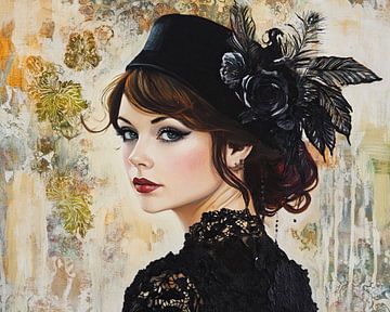 Portret in Zwart en Goud