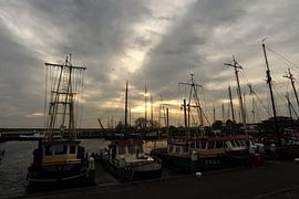 Fishingboats in the harbour of Enkhuizen. by JRobert Photography