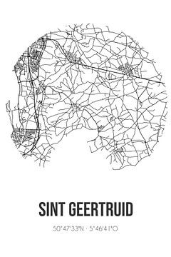 Sint Geertruid (Limburg) | Map | Black and white by Rezona