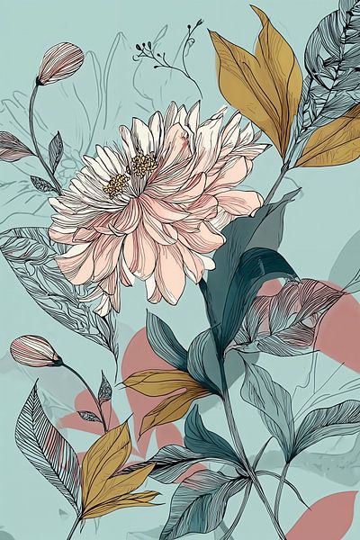 Vintage Flora in Pastelltönen Nr. 3 von Studio BB