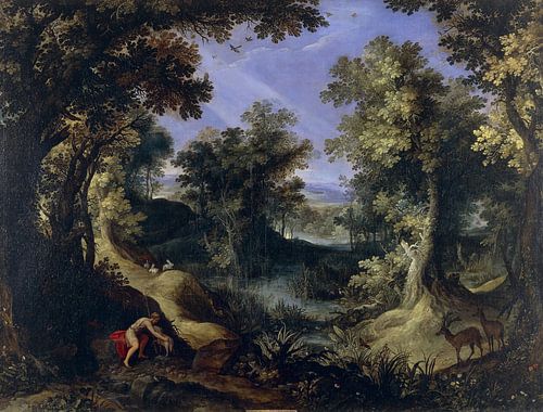 Landschap met de heilige Johannes de Doper, Paul Bril