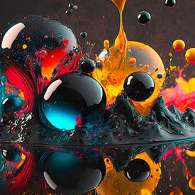 Kugel mit Luftblasen und Farben von Mustafa Kurnaz