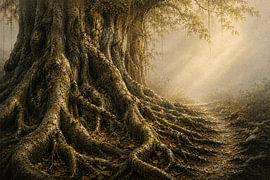 Ancient Forest Roots of Indonesia I Minimalist Fine Art by Vínculae