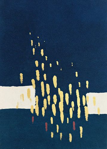 Abstract midnight blue with gold accents